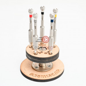 Set 5 surubelnite cu maner tip butoi si stand lemn pivotant - 2100 - Img 4