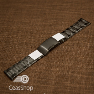 Bratara neagra 18mm capat drept - 40597