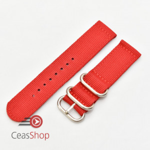 Curea din tesatura de nylon roșie catarame zulu 22mm - 4080622