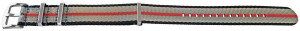 Curea NATO multicolora negru/gri/roșu 20mm -54089