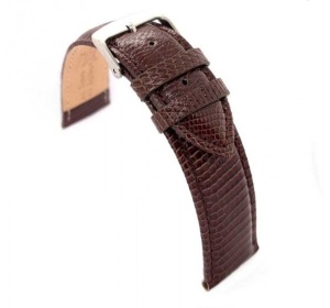 Curea piele de soparla captusita cu finisaj lacuit maro- 20mm -3310220 - Img 2
