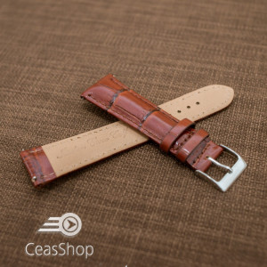 Curea piele vitel, italiană, maro captusită, lucioasă  18mm QR- 33825 - Img 3