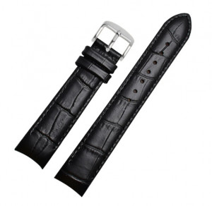 Curea tip Citizen/Seiko piele 21mm neagra capăt curbat