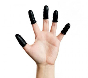 Degetare latex negre set 100 buc - marime M (Ø23mm) - Img 2