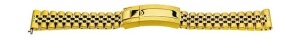 Bratara metalica plina aurie model Rolex Jubilee capăt drept si curbat 20mm - 69597 - Img 2