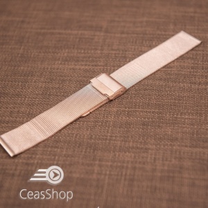 Bratara milaneza fina culoare aur roz 12mm