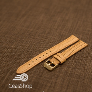 Curea maro mustar piele vitel model soparla captusita  12mm - 35981