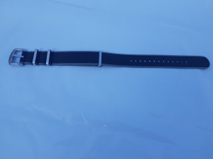 Curea NATO albastră inchis cu margine gri 22mm - 54077 - Img 2