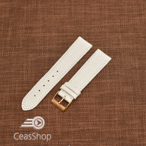 Curea piele de soparla captusita cu finisaj mat albă 20mm - 47963