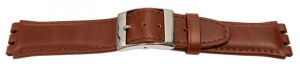 Curea piele tip Swatch 19 mm maro - 62286