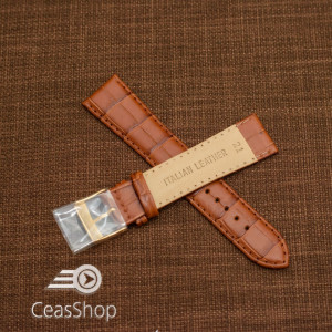 Curea piele vitel maro deschis, handmade, căptusită 21mm - 43620 - Img 2
