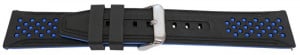 Curea silicon doua culori negru cu albastru, telescop QR, 22mm -62002