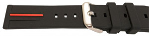 Curea silicon negru cu dunga roșie, telescop QR 22mm -62011 - Img 3