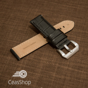 Curea tip PANERAI  piele vitel captusita model aligator  22mm - 45840 - Img 2