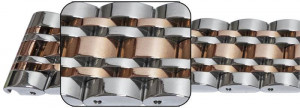 Bratara argintie cu rose gold 7 rânduri cu deployant 22mm - 57120 - Img 2