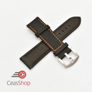 Curea panza neagra cu portocaliu 20mm - 51538 - Img 2