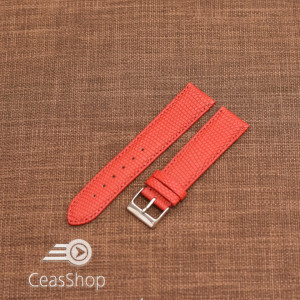 Curea piele de soparla captusita cu finisaj mat rosie 20mm - 47958