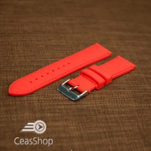 Curea silicon model crocodil roșie 24mm - 45918