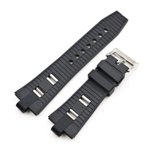 Curea silicon sport neagră pentru Bvlgari 26x9mm - Img 2