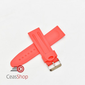 Curea silicon subtire rosie 22mm - Img 2