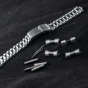 Bratara metalica reglabila argintie capete curbate 18-20mm - 20489