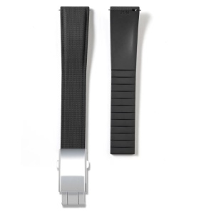 Curea cauciuc FKM Premium neagră, pentru Breitling Avenger, telescop QR 20mm