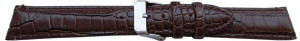 Curea maro inchis piele vitel model aligator captusita 20mm - 50524