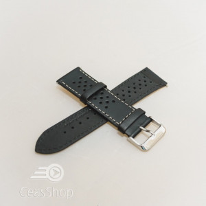 Curea model olimpic perforata neagra cu alb 18mm - 51501 - Img 2