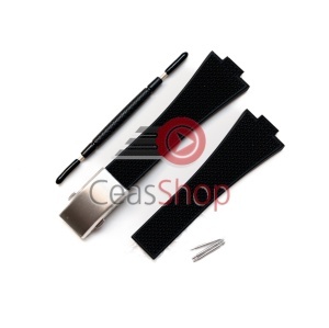 Curea silicon neagră cu catarama din trei parti pentru Tissot PRX de 35/40mm diametru