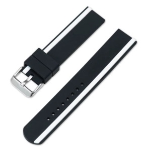 Curea silicon negru cu dunga laterală albă, telescop QR 24mm