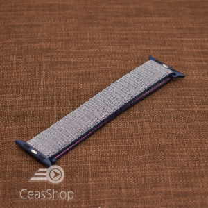 Curea tesatura tip NATO pentru Apple Watch albastru inchis- 42mm - Img 2
