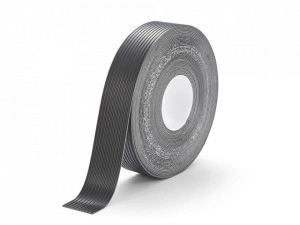 Profil antiderapant din cauciuc Black Ribbed, 2 mm x 50 mm x 18,3 m
