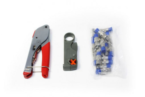 Set cleste compresie RG59/RG6, dezizolat cablu/mufe