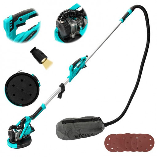 Slefuitor pentru perete extensibil cu aspirator Ø215 750W DETOOLZ DZ-C200