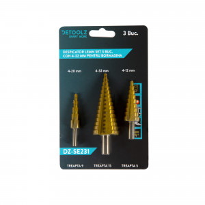 Set 3 freze in trepte HSS+Ti 4-12,4-20,4-32mm - Img 5