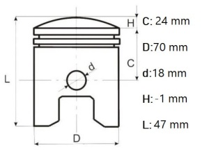 Set piston generator Honda GX 200/ generator chinezesc 7hp/ Ø68mm motocultor, Elefant - Img 3