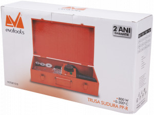 Set Plita sudura PPR cu foarfeca PPR, Evotools, 800 W, portocaliu - Img 5