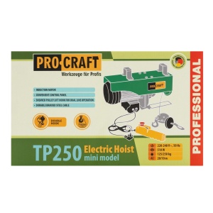 Troliu electric palan Procraft TP250, 510W, cu kit montare Greutate 250kg - Img 3