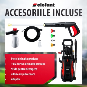 Aparat de spalat cu presiune ELEFANT E-110P-C, 2200W, 500l//h, 165 bar, lungime furtun 10 m - Img 4