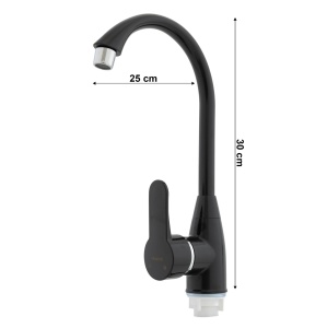 Baterie bucatarie din plastic PLAMIX Mario-011 Black - Img 2