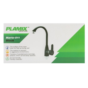 Baterie bucatarie din plastic PLAMIX Mario-011 Black - Img 8