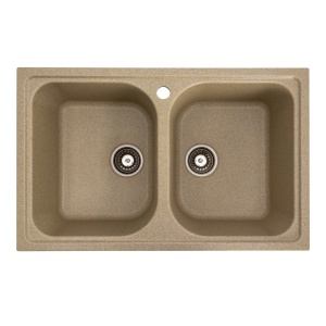 Chiuveta de bucatarie Elefant Premium Equatoria, Nisip bej , 785x490 mm - Img 12