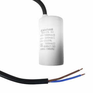 Condensator cu fire CBB60 10µF 35x62mm 450V, Elefant - Img 2