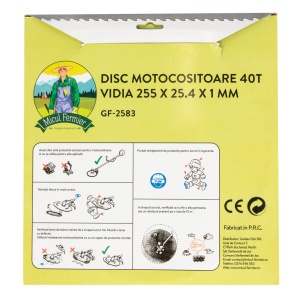 Disc motocoasa Micul Fermier, 40T, vidia, grosime 1mm, Ø255mm - Img 4