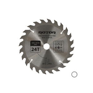 Disc taiat lemn ROTOR 185*20/16 cu adaptor 24T - Img 2