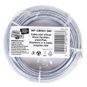 Cablu otel zincat Micul Fermier, plastifiat, diametru 3-4.5mm, lungime 25m - Img 2