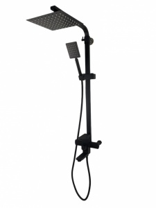 Coloana de dus Mixxus KUB-009-J NEGRU, 120 cm baterie si para, monocomanda, furtun flexibil - Img 7