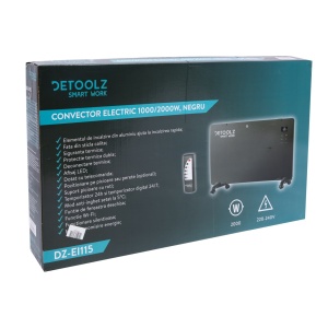 Convector electric 1000W/2000W, negru - Img 6