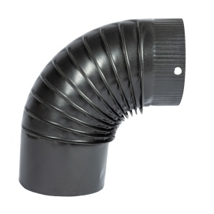 Cot pentru soba pe lemne, 90˚, 130mm, Gri mat - Img 4