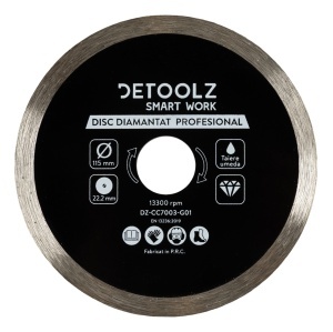 Disc diamantat continuu Detoolz 115x22.2mm, taiere umeda
